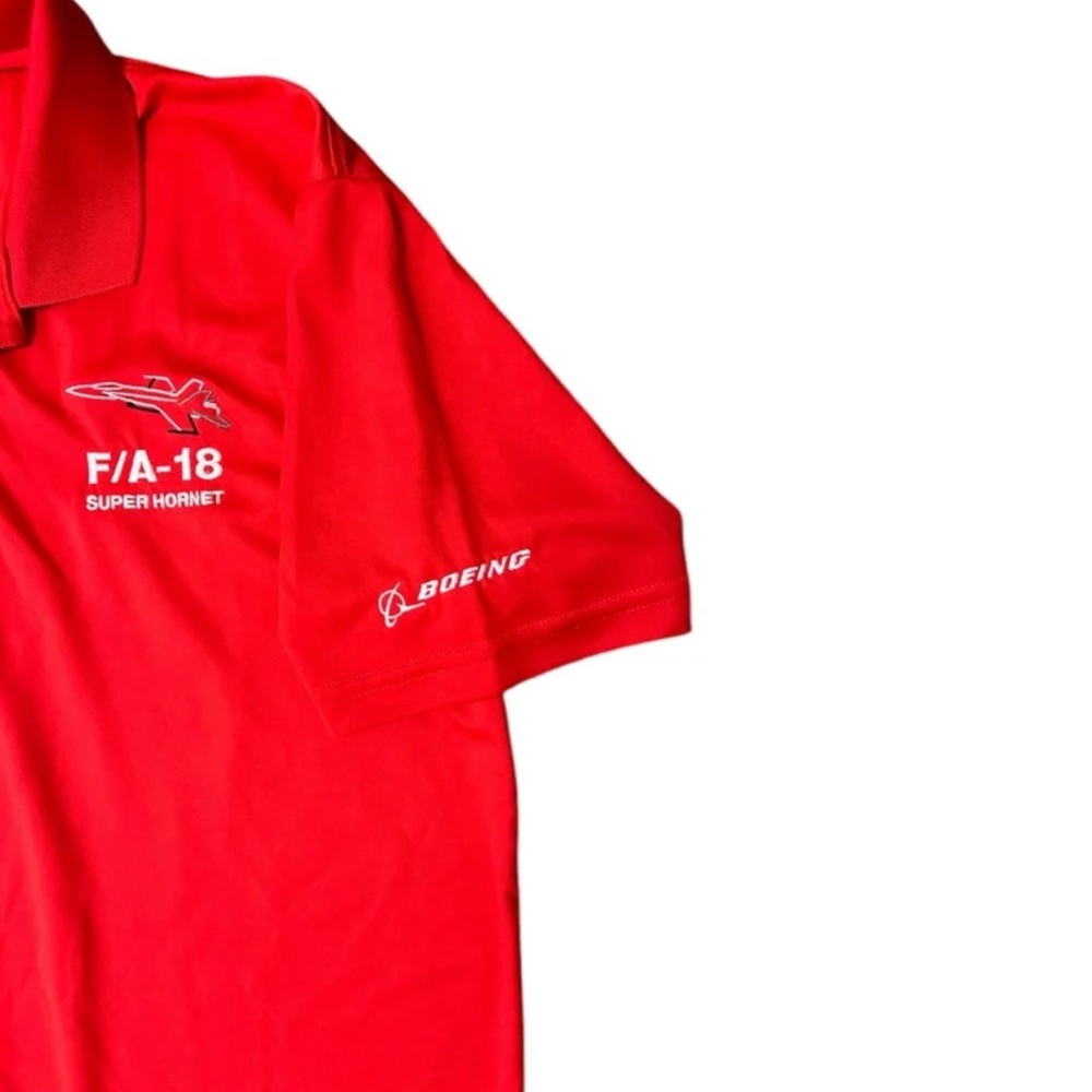 Boeing F/A-18 Super Hornet Moisture Wicking Polo Men’s Medium - Picture 3 of 4